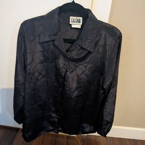 Cassino Black Satin Blouse